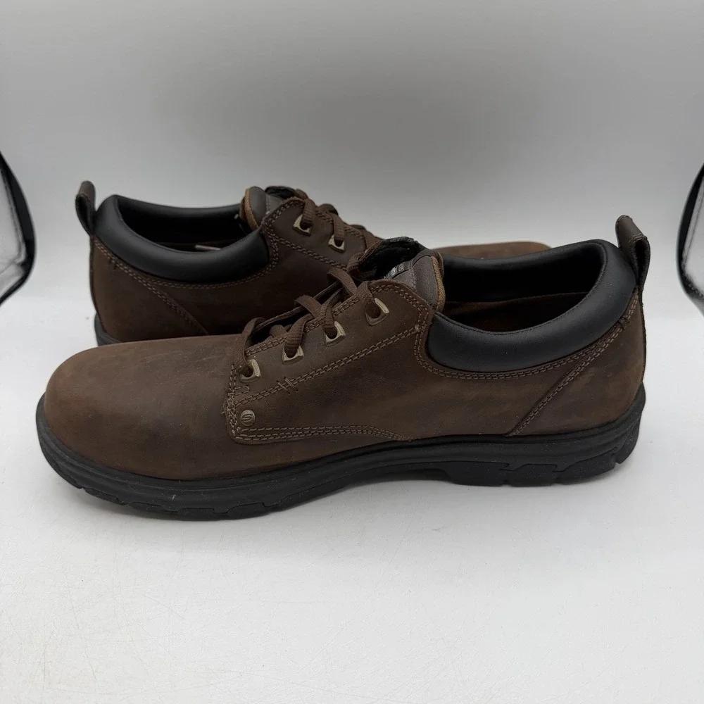 Skechers Segment Rilar Shoes Mens Sz 14 Brown Leather Comfort‎ Oxfords 64260